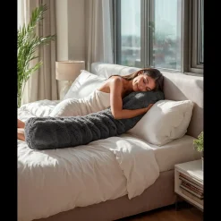 Hoofdkussens*Beddenbriljant Bodypillow Pompom | Nachtkussen - 140 x 20