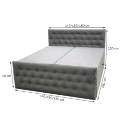 Boxspring Met Opbergruimte*Beddenbriljant Boxspring met Opbergruimte Fluweel Fondi + voetbord