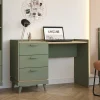 Bureaus*Beddenbriljant Bureau Skagen - Groen - 3 Lades