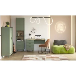 Bureaus*Beddenbriljant Bureau Skagen - Groen - 3 Lades