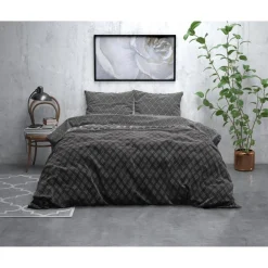 Dekbedovertrekken*Beddenbriljant Cheng Anthracite - flanel