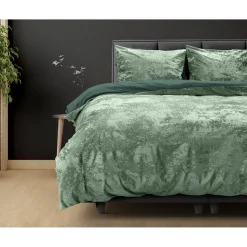 Dekbedovertrekken*Beddenbriljant Crushed Velvet Katoen Dark Green