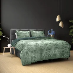 Dekbedovertrekken*Beddenbriljant Crushed Velvet Katoen Dark Green