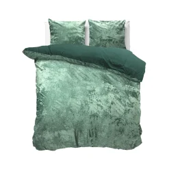 Dekbedovertrekken*Beddenbriljant Crushed Velvet Katoen Dark Green