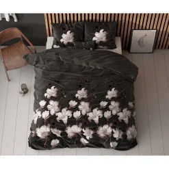 Dekbedovertrekken*Beddenbriljant Dark Flower Zwart
