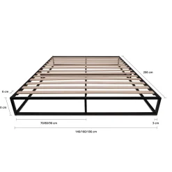 Bedframe*Beddenbriljant 2dekans Bedframe Metaal 160 x 200 Zwart - Niet in originele verpakking