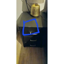 Hockers*Beddenbriljant 2dekans Hockers / Nachtkastje met 3 lades - Skaileer Zwart - Met lichte stofschade - Niet in originele verpakking