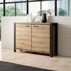 Dressoirs*Beddenbriljant Dressoir Akven - 2-deurs - Wotan Eiken