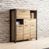 Dressoirs*Beddenbriljant Dressoir Akven - 3-deurs incl. lade + klep - Wotan Eiken