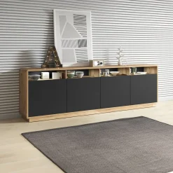 Dressoirs*Beddenbriljant Dressoir Asmund - 4-deurs - Wotan Eiken
