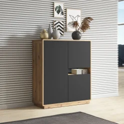 Dressoirs*Beddenbriljant Dressoir Asmund - 3-deurs verhoogd - Wotan Eiken