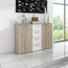 Dressoirs*Beddenbriljant Dressoir Bern - 2-deurs incl. 4 lades - Naturel
