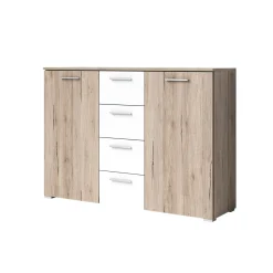 Dressoirs*Beddenbriljant Dressoir Bern - 2-deurs incl. 4 lades - Naturel