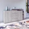 Dressoirs*Beddenbriljant Dressoir Bologna - Grijs / Wit