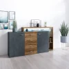 Dressoirs*Beddenbriljant Dressoir Bologna - Vuren / Antraciet