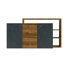 Dressoirs*Beddenbriljant Dressoir Bologna - Vuren / Antraciet