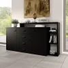 Dressoirs*Beddenbriljant Dressoir Bologna - Zwart