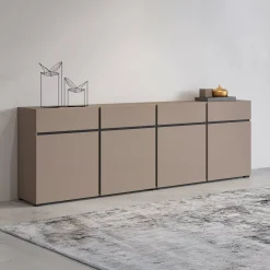 Dressoirs*Beddenbriljant Dressoir Crotone - 4-deurs incl. 4 lades - Taupe