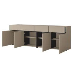 Dressoirs*Beddenbriljant Dressoir Crotone - 4-deurs incl. 4 lades - Taupe