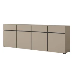 Dressoirs*Beddenbriljant Dressoir Crotone - 4-deurs incl. 4 lades - Taupe