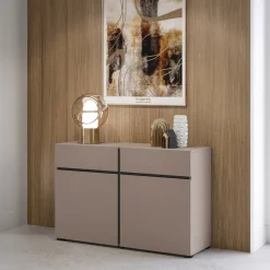 Dressoirs*Beddenbriljant Dressoir Crotone - 2-deurs incl. 2 lades - Taupe