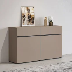 Dressoirs*Beddenbriljant Dressoir Crotone - 2-deurs incl. 2 lades - Taupe