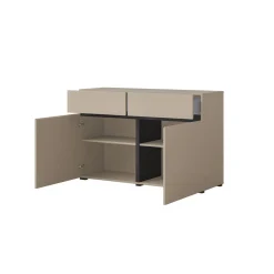 Dressoirs*Beddenbriljant Dressoir Crotone - 2-deurs incl. 2 lades - Taupe
