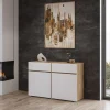 Dressoirs*Beddenbriljant Dressoir Crotone - 2-deurs incl. 2 lades - Wotan Eiken / Wit