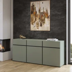 Dressoirs*Beddenbriljant Dressoir Crotone - 3-deurs incl. 3 lades - Groen