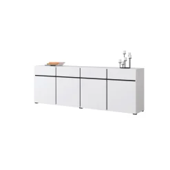 Dressoirs*Beddenbriljant Dressoir Crotone - 4-deurs incl. 4 lades - Wit