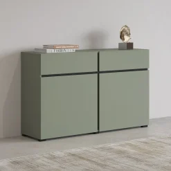 Dressoirs*Beddenbriljant Dressoir Crotone - 2-deurs incl. 2 lades - Groen