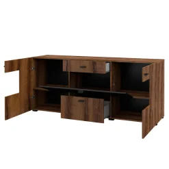 Dressoirs*Beddenbriljant Dressoir Koblenz - Walnoot / Zwart