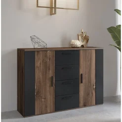 Dressoirs*Beddenbriljant Dressoir Siena – Bruin