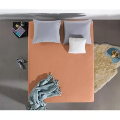Matras Hoeslakens*Beddenbriljant Dubbel Jersey Matras Hoeslaken Pastel Orange 220 gr