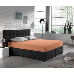 Matras Hoeslakens*Beddenbriljant Dubbel Jersey Matras Hoeslaken Pastel Orange 220 gr