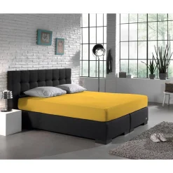 Matras Hoeslakens*Beddenbriljant Dubbel Jersey Matras Hoeslaken Geel 220 gr