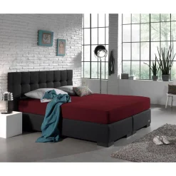Matras Hoeslakens*Beddenbriljant Dubbel Jersey Matras Hoeslaken Bordeaux 220 gr