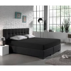 Matras Hoeslakens*Beddenbriljant Dubbel Jersey Matras Hoeslaken Zwart 220 gr