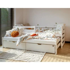 Hoogslaper|Kinderbed*Beddenbriljant Halfhoogslaper met Lade Simon - Wit - Direct Leverbaar!