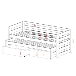 Hoogslaper|Kinderbed*Beddenbriljant Halfhoogslaper met Lade Simon - Wit - Direct Leverbaar!