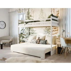 Hoogslaper|Kinderbed*Beddenbriljant Hoogslaper met Bedbank Sophie - 90 x 200/ 140 x 200 - Leverbaar in 8 kleuren!