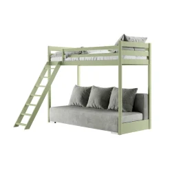 Hoogslaper|Kinderbed*Beddenbriljant Hoogslaper met Bedbank Sophie - 90 x 200/ 140 x 200 - Leverbaar in 8 kleuren!