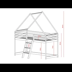 Kinderbed|Hoogslaper*Beddenbriljant Hoogslaper met Dakje Moos - Kinderbed - Leverbaar in 6 kleuren!