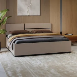 Houten Bed*Beddenbriljant Houten Bed Crotone - Taupe - Bedframe