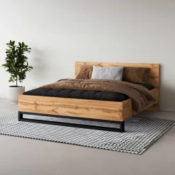 Houten Bed*Beddenbriljant Houten Bed Halmstad - Wotan Eiken - Bedframe