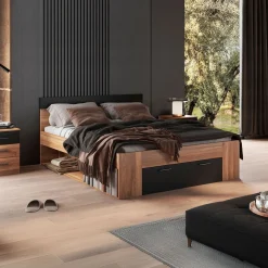 Houten Bed*Beddenbriljant Houten Bed met Lade Bern - Naturel - Bedframe