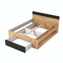 Houten Bed*Beddenbriljant Houten Bed met Lade Bern - Naturel - Bedframe