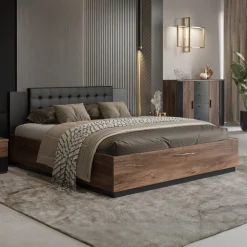 Houten Bed*Beddenbriljant Houten Bed Siena - Bruin - Bedrame