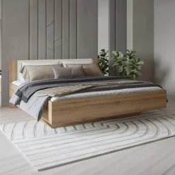 Houten Bed*Beddenbriljant Houten Bed Verdal - Wotan Eiken - Bedframe