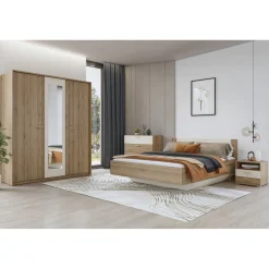 Houten Bed*Beddenbriljant Houten Bed Verdal - Wotan Eiken - Bedframe